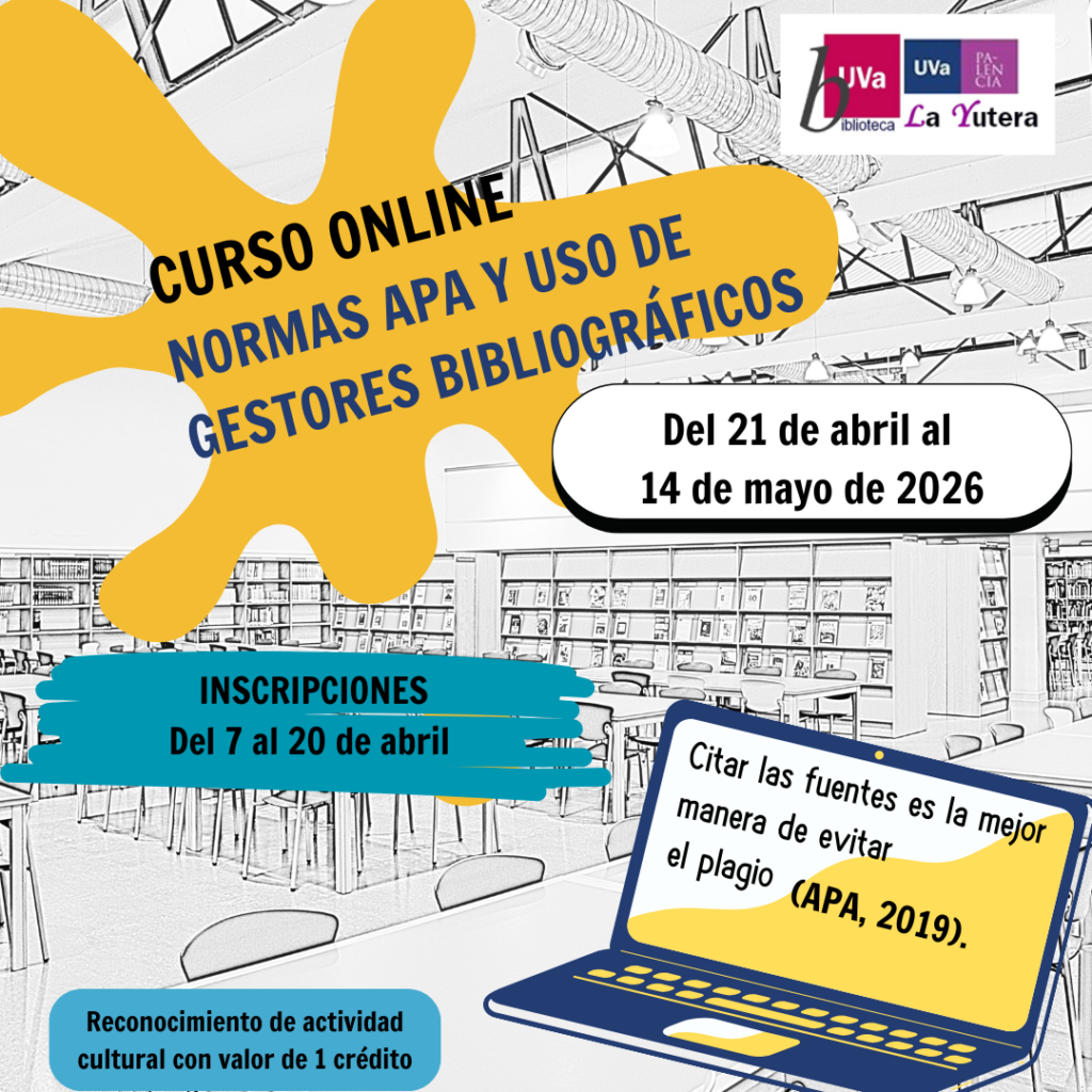 Cartel Curso online de Normas APA y uso de Gestores Bibligráficos